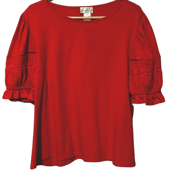 Linda Leal coral peasant top size 2X NWT‎ #LLSK5428W - Picture 1 of 8
